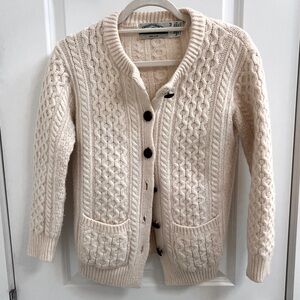 NWOT 100% merino Irish Cable Knit Cardigan